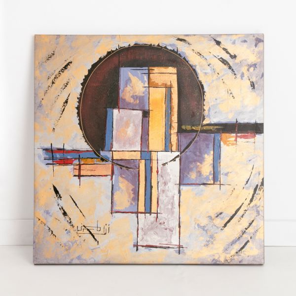 20th Century Oil on Canvas Abstract Painting c.1960
